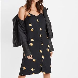 Button-Front Slip Dress in Floating Florets